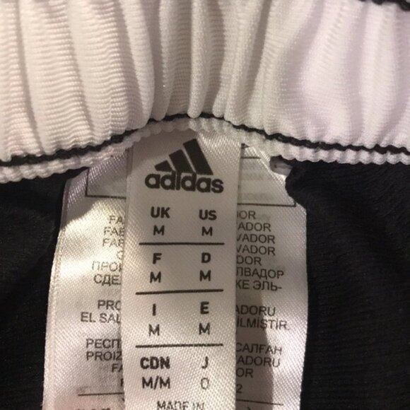 Adidas Mens Athletic Basketball Shorts 3 Stripes Black White Size Med EUC #0422 - Picture 10 of 10